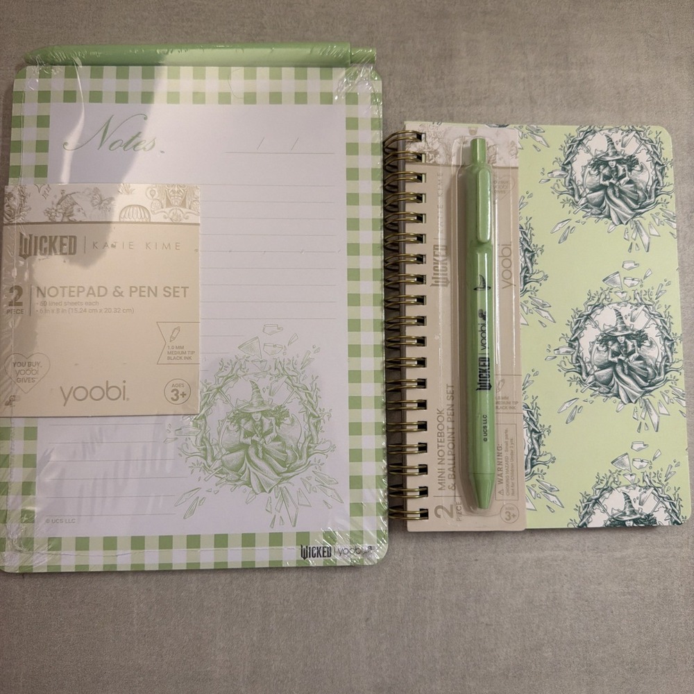 Wicked Limited Édition Yoobi Notepad Pen and Notepad w/ pen: Green Elphaba - Picture 1 of 11